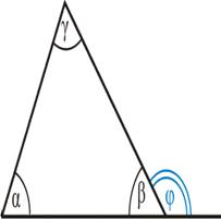 katy w trójkącie, kąt zewnętrzny i wewnętrzny